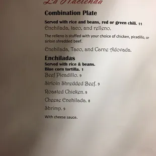 menu