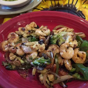 Shrimp Fajitas minus the carbs!