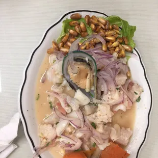 Ceviche plate.. You could never go wrong with this plate.