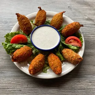 a plate of chicken nuggies