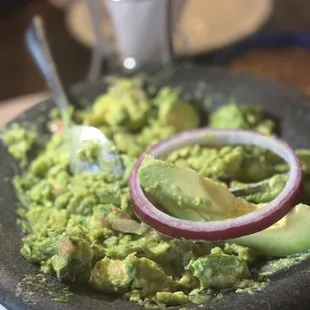 a bowl of guacamole