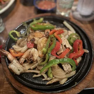 Chicken and shrimp Combo Fajitas