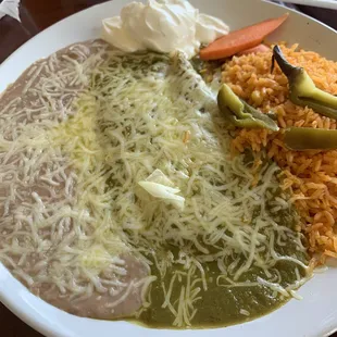 Cheese enchiladas verde