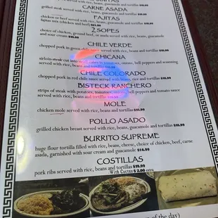 Menu as of 1/13/25