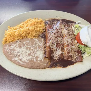 Two Cheese Enchiladas dinner plate