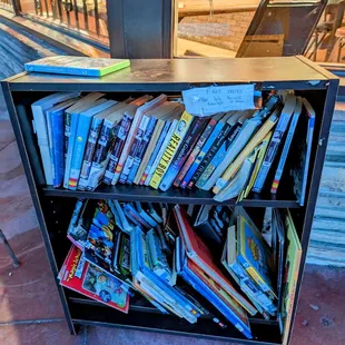 a bookcase full of books