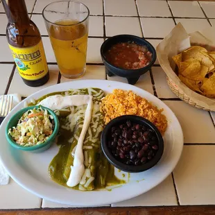 a plate of mexican food