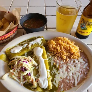 a plate of mexican food