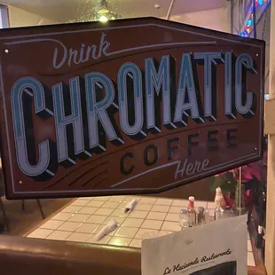 They serve Chromatic coffee, and it's so so good! This is the owner of Back Yard Coffee in Redwood City that closed a few years back!