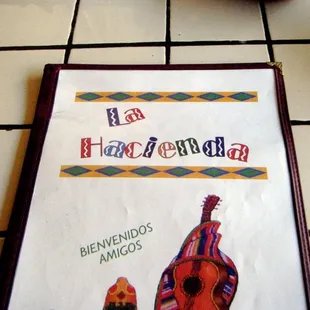 menu cover