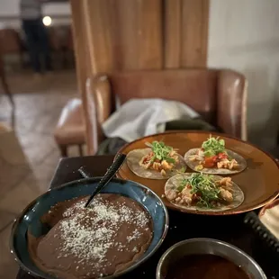 two plates of food on a table