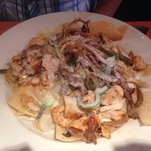 Combination Steak and Chicken Fajita Nachos