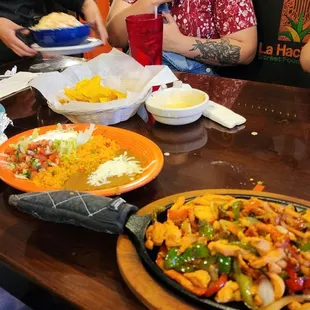 Not sure if the huge fajitas or the giant chimichanga are more appealing