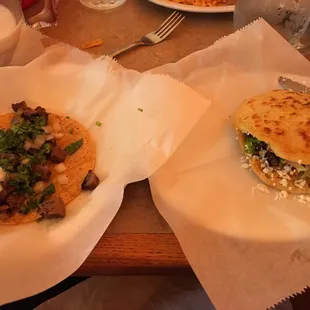 Lengua taco and gordita