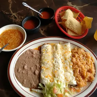 Lunch special - 3 beef burritos.