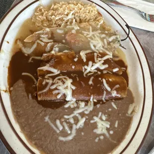 #2 2 enchilada's chili relleno