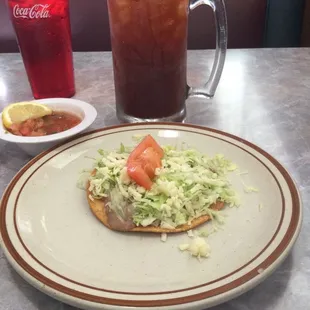 Bean &amp; cheese tostada..