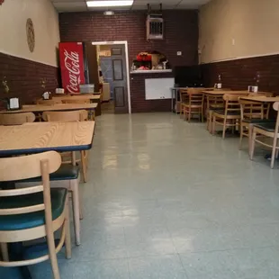 The simple decor inside. This place can fill up during the lunch or dinner hours.