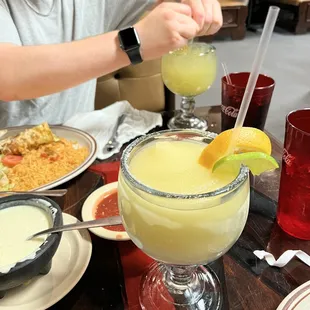 Frozen Marg and Marg on the rocks