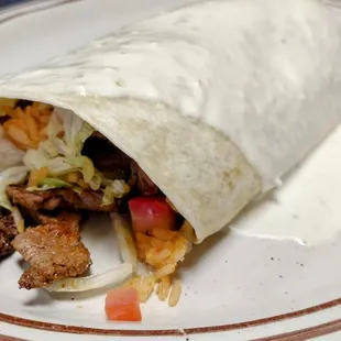 California Burrito with steak!  My son loved it!