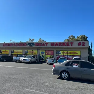 cars parked in front of the store
