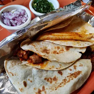 Taco platter:  My choice of three tacos AND tortilla type