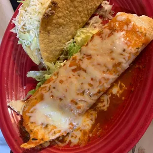 Lunch especial 10. Burrito and 2 tacos. $5.99.