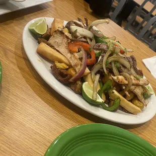 PICADA CRIOLLA (for two)  delicious and totally worth the price! It also comes with a side of rice and beans.