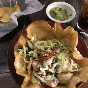 Taco salad with shrimp