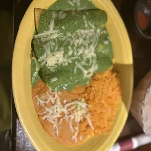 Spinich Spinach and Chicken Enchiladas