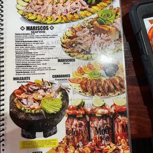 sushi and sashimi, menu