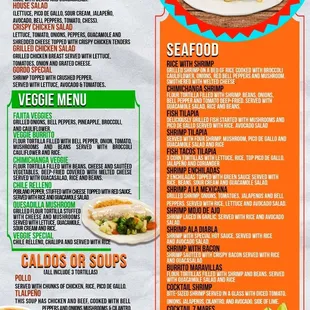 Seafood/ veggie/soup/salad