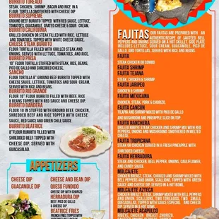 Burritos/APPETIZERS/fajitas