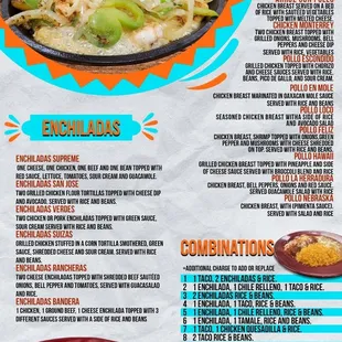 Chicken/enchiladas/Combinations