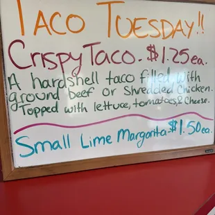 a taco tuesday sign