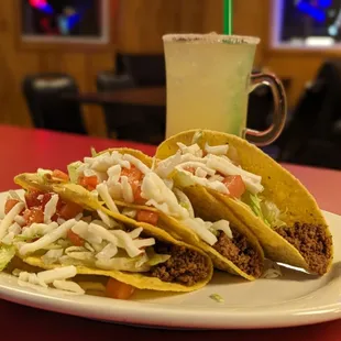 Taco Tuesday special with small lime margaritas