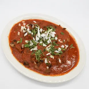 a white plate of food