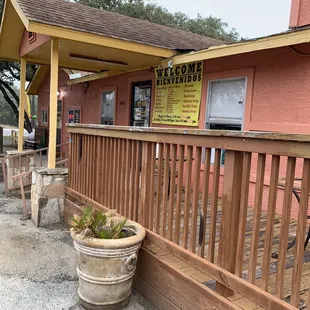 the front of the restaurant