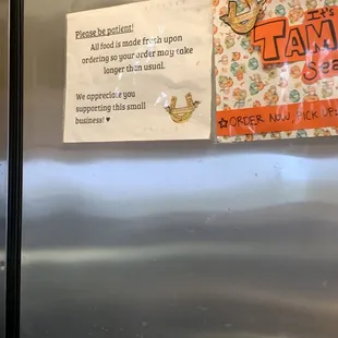 a sign on the door