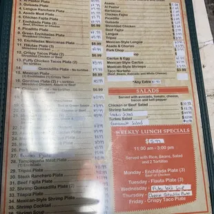 menu
