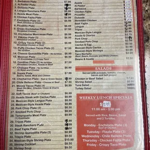 menu