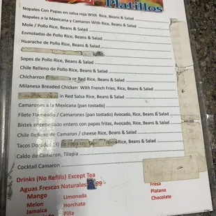 menu