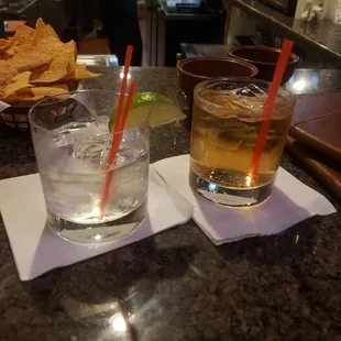 Cocktails at the bar