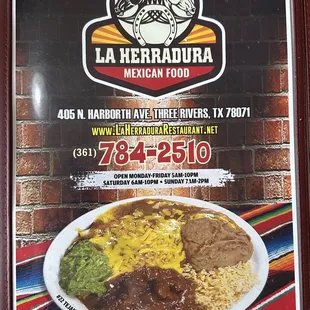Menu cover.
