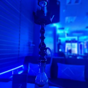 a glass vase on a table