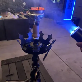 smoke coming out of a hook