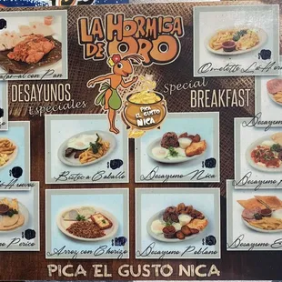 Desayunos/Breakfast-La Hormiga de Oro Menú