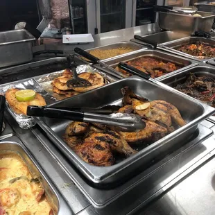 chicken wings and fried chicken, interior