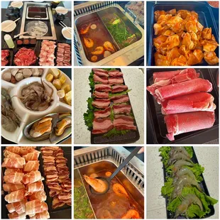 a variety of hotpots