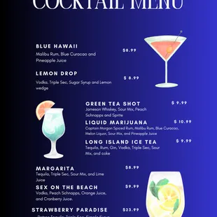 a cocktail menu